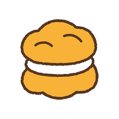 手書き風のアイコン　シュークリーム