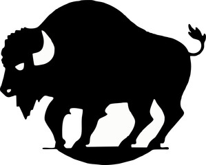 Cow Logo Design, Bison icon silhouette, Buffalo silhouette isolated, Vector illustration Buffalo Logo Design, Bull Logo
