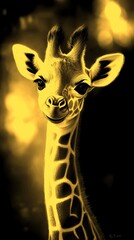 Young giraffe with expressive eyes poses for the camera in a lush environment during daytime