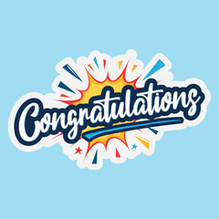 Sticker Congratulations greeting sign, message