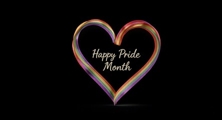 Rainbow Heart Celebrating Pride Month