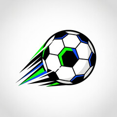 Obraz premium Dynamic soccer ball in motion with vibrant colors.