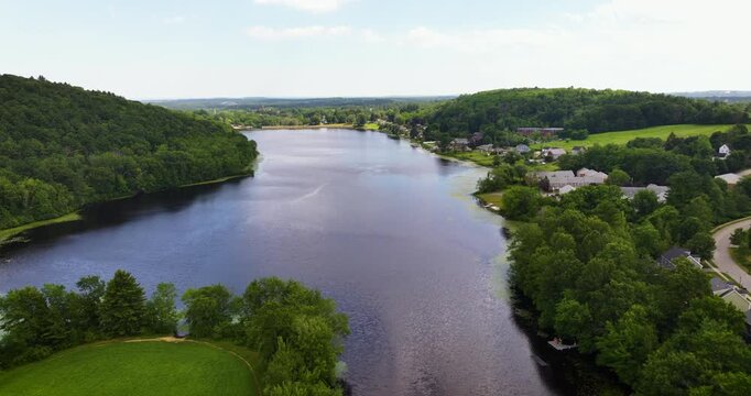 Aerial View of Lake Gardner in Amesbury, Massachusetts