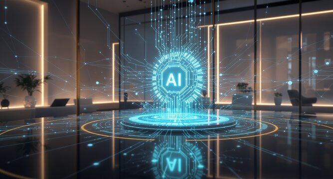 Futuristic AI Interface Visualization