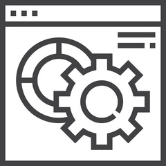 Business Line Chart Icons Set With Gear And Analytics Graphic On Transparent Background Representing Data Analysis And Strategy