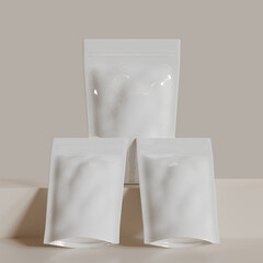 Blank Matte White Packaging Bag – Empty Stand-Up Pouch Product Image