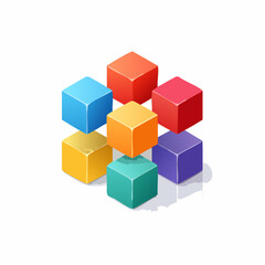 Obraz premium 3D Colorful Cubes Composition