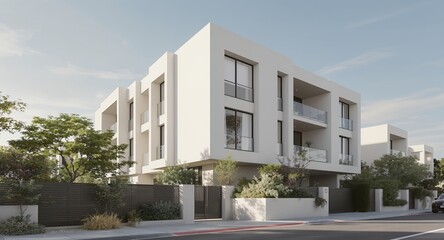 Modern Residential Building Render, Contemporary Architecture Design
