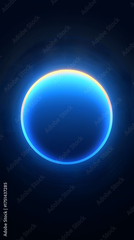 Canvas Prints glowing blue gradient sphere on black background with soft glow