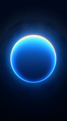 Obraz premium Glowing Blue Gradient Sphere on Black Background with Soft Glow