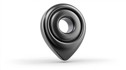 A minimalist black map pin icon symbolizing location navigation and direction representing clarity simplicity and modern wayfinding design for digital maps interfaces and location based concepts