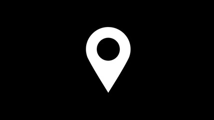 A minimalist black map pin icon symbolizing location navigation and direction representing clarity simplicity and modern wayfinding design for digital maps interfaces and location based concepts
