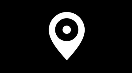 A minimalist black map pin icon symbolizing location navigation and direction representing clarity simplicity and modern wayfinding design for digital maps interfaces and location based concepts