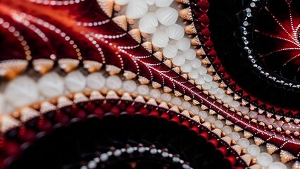 Obraz premium Coral Spiral Texture Background 8K Seamless Red Cream