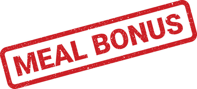 Official rubber stamp featuring MEAL BONUS for employee incentives or promotional offers