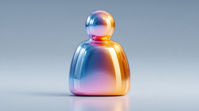 3D user profile icon in white, gold, and silver with vibrant gradient and glossy glass effect, symbolizing digital identity, personalization, transparency, and individuality in tech. - Powered by Adobe