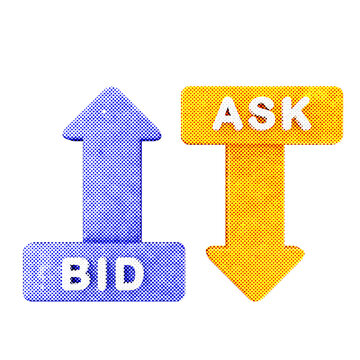 3d trading bid ask halftone style