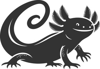 Axolotl animal vector silhouette