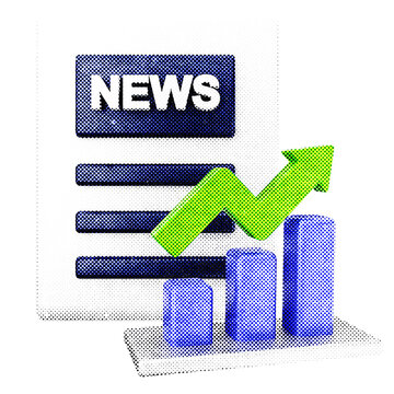 3d trading newsletter halftone style