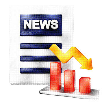 3d trading newsletter halftone style