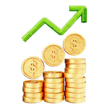 3d trading increase profit halftone style