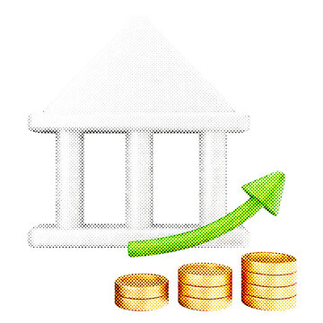 3d trading bank halftone style