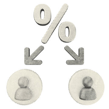 3d trading discount user halftone style
