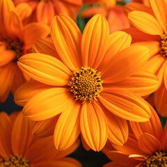 Fototapeta premium Vibrant close-up of blooming orange flowers