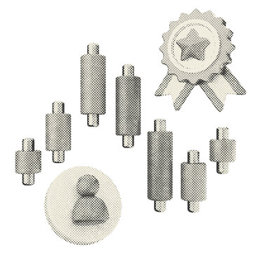 3d trading reward winner halftone style