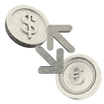 3d trading exchange dollar euro halftone style