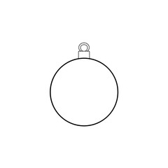 Round Christmas ball bauble festive clip art ornament hand drawn black and white