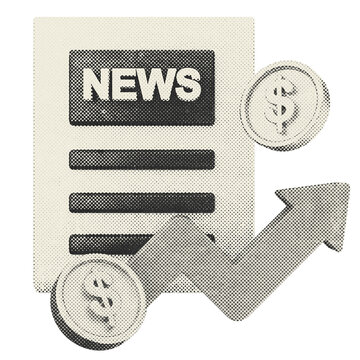 3d trading newsletter halftone style