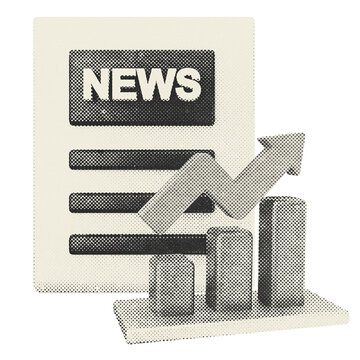 3d trading newsletter halftone style
