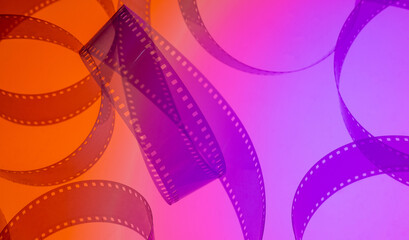 colorful abstract cinematic background with film strip