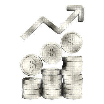 3d trading increase profit halftone style