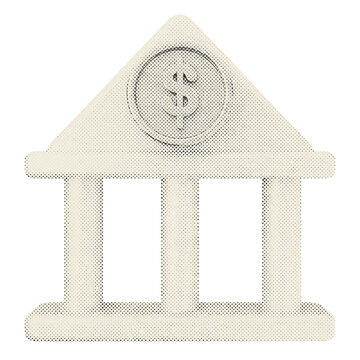 3d trading bank halftone style