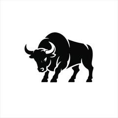 Fototapeta premium bulls vector art silhouette logo design black and white illustration
