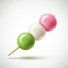 Colorful dango on a skewer.