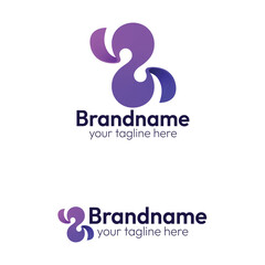 Fototapeta premium Abstract Letter S Number 8 Logo Design Vector Template Featuring Smooth Flowing Ribbon Shape with Vibrant Purple Gradient Color