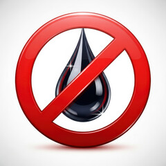 No oil usage symbol for environmental protection awareness and conservation