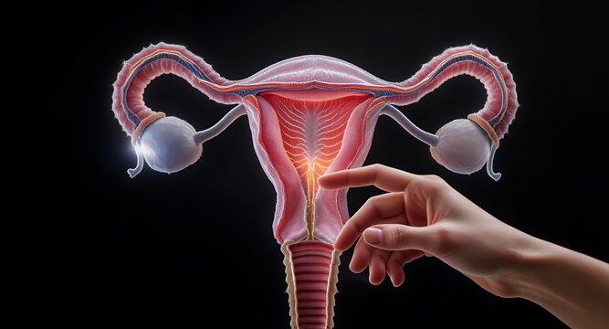Female Reproductive System Anatomy and Health Concept