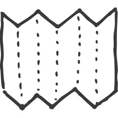 Hand Drawn Folded Map Icon on Transparent Background Simple Sketch Art Style