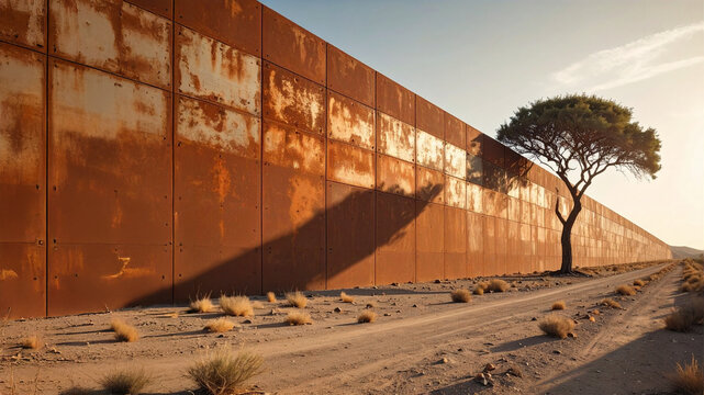 https://gemini.google.com/app/415e9b074f370328#:~:text=Solitary%20tree%20casts%20long%20shadow%20against%20vast%20rusted%20metal%20wall%20structure%20under%20clear%20sky.%20Image%20represents%20border