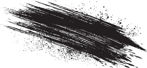 Vector black ink brush strokes background painted by brush design Vector brush grunge texture black scratches distressed background.