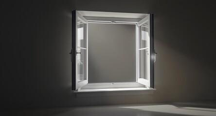 Open Window Letting in Light and Shadows