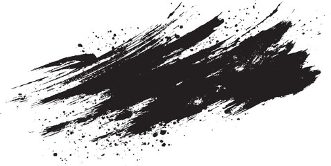 Vector modern black grunge brush stroke background.
Vector black ink brush stroke on white abstract background with paintbrush design banner templates