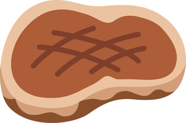 焼いた、牛ステーキ肉のアイコンのイラスト