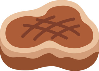 焼いた、フィレステーキ肉のアイコンのイラスト