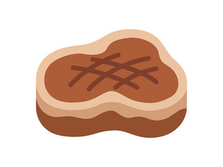 焼いた、フィレステーキ肉のアイコンのイラスト