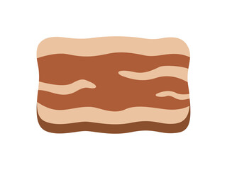 焼いた、牛バラ肉スライスのアイコンのイラスト